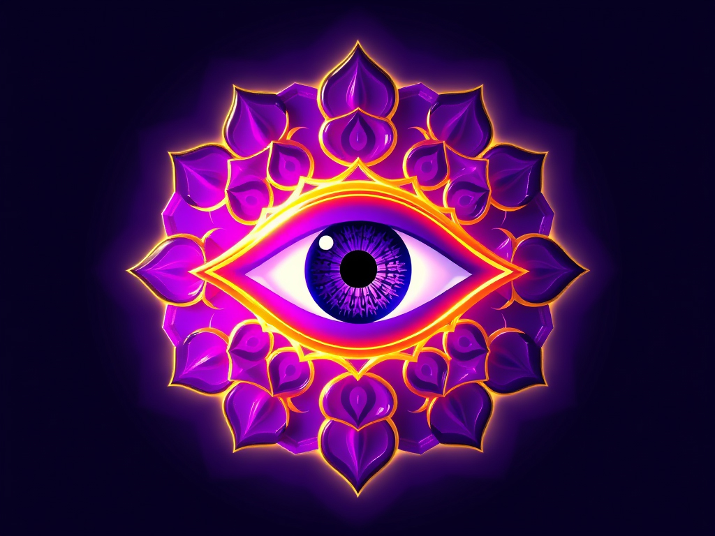 Tibetan singing bowl on a woman's chest - Third Eye Chakra