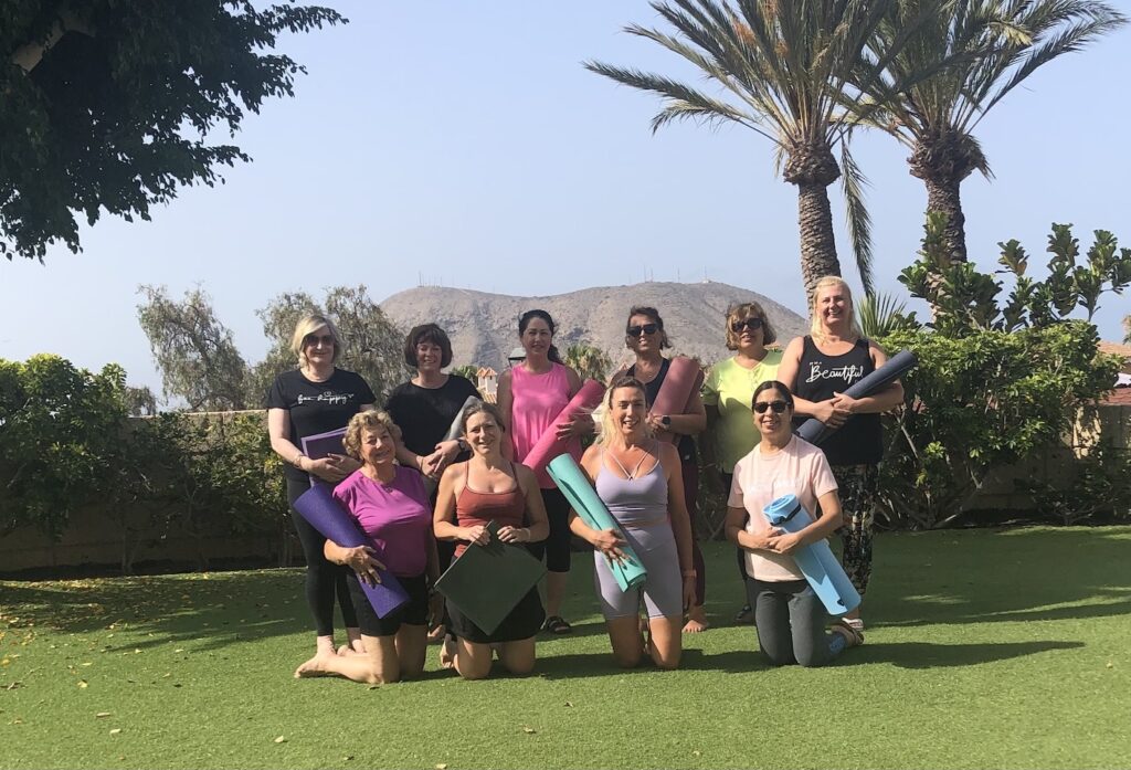 Yoga session at sunrise